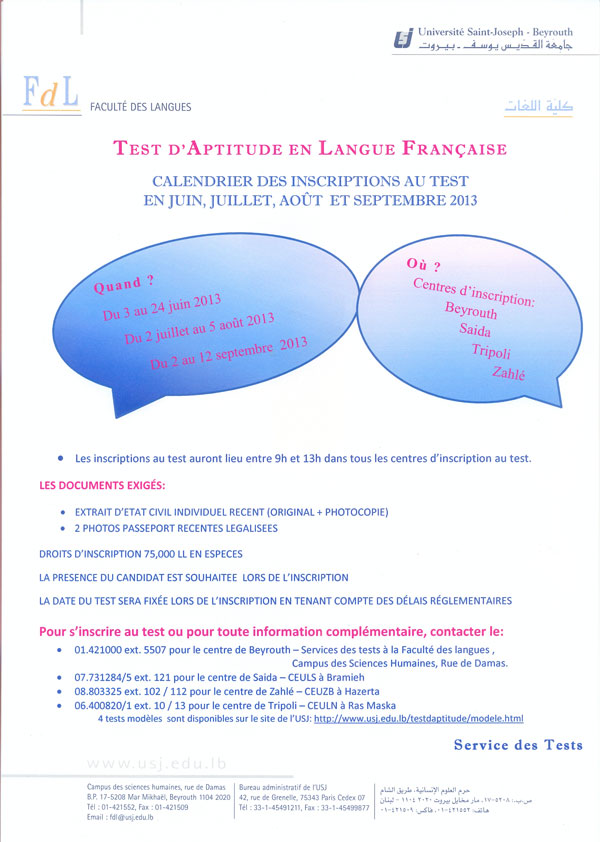 Test D Aptitude En Langue Francaise