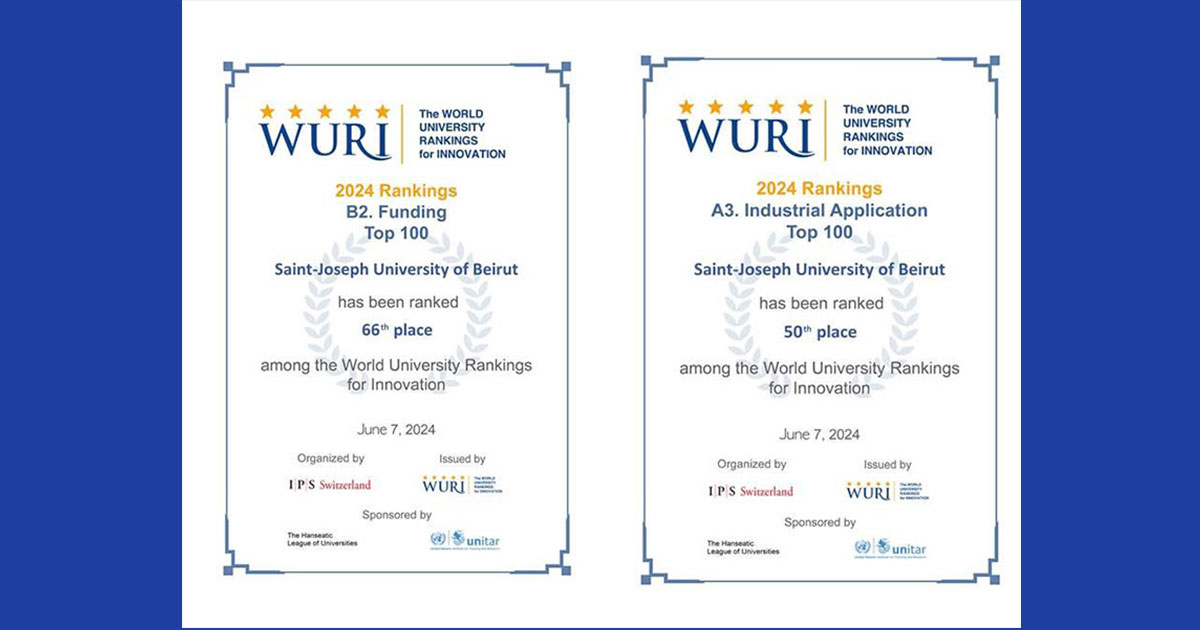 USJ Achieves Prestigious Rankings in 2024 WURI for Funding and ...