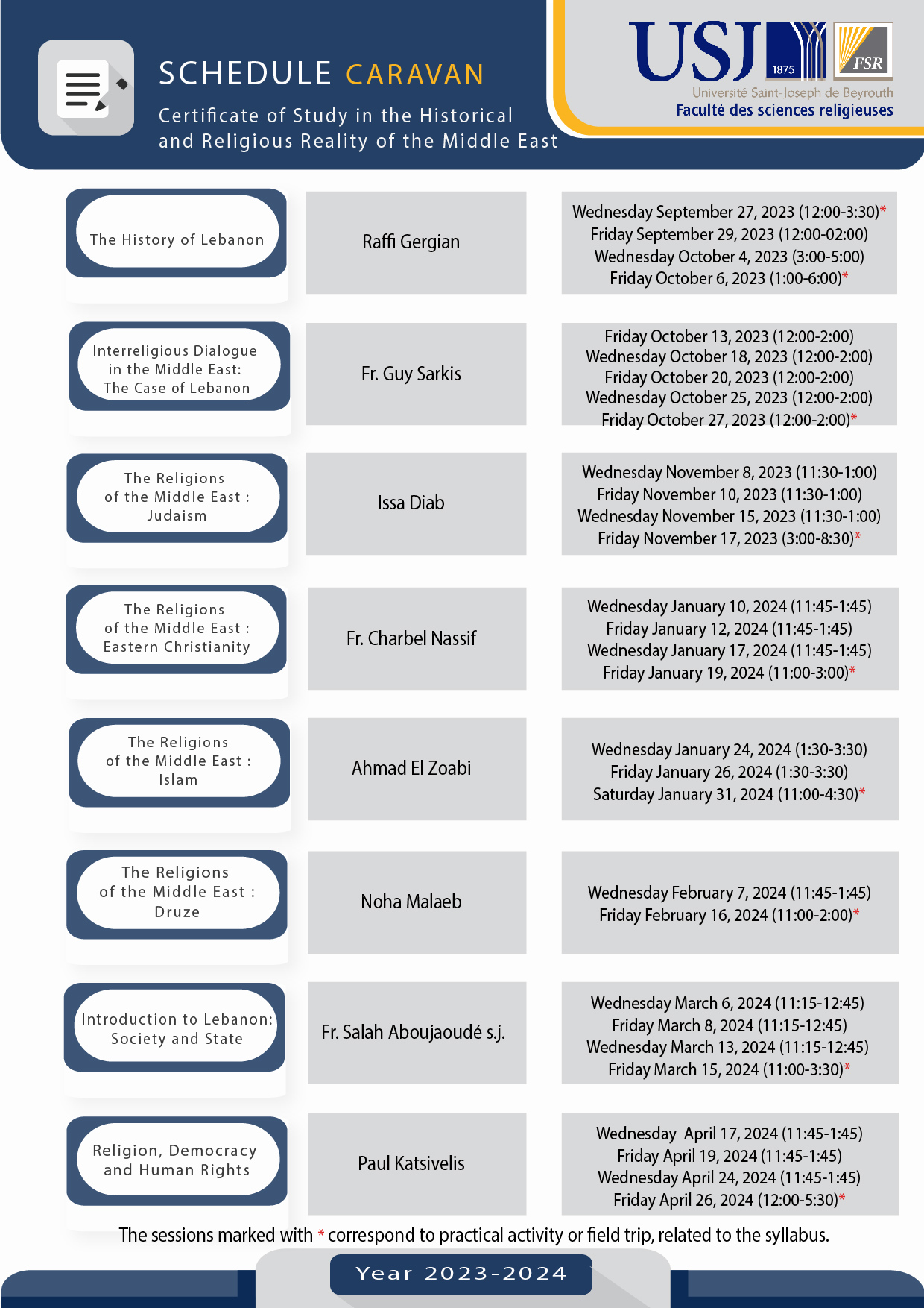 CARAVAN 20252025 schedule