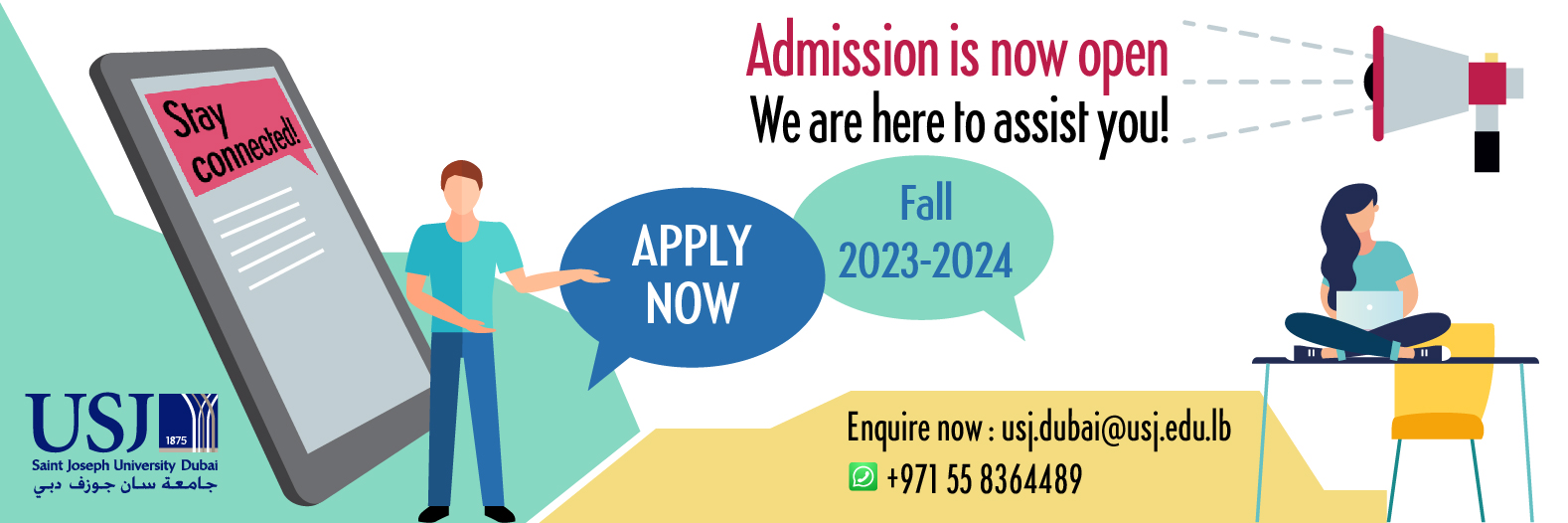Admission is now open for Spring 2021-2022 - Saint Joseph University - Dubai